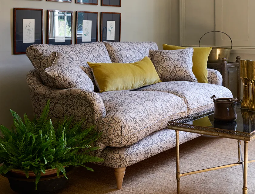 Pugin 3 Seater Sofa in V&A Threads of India Varanasi Wilderness Ink_mobile